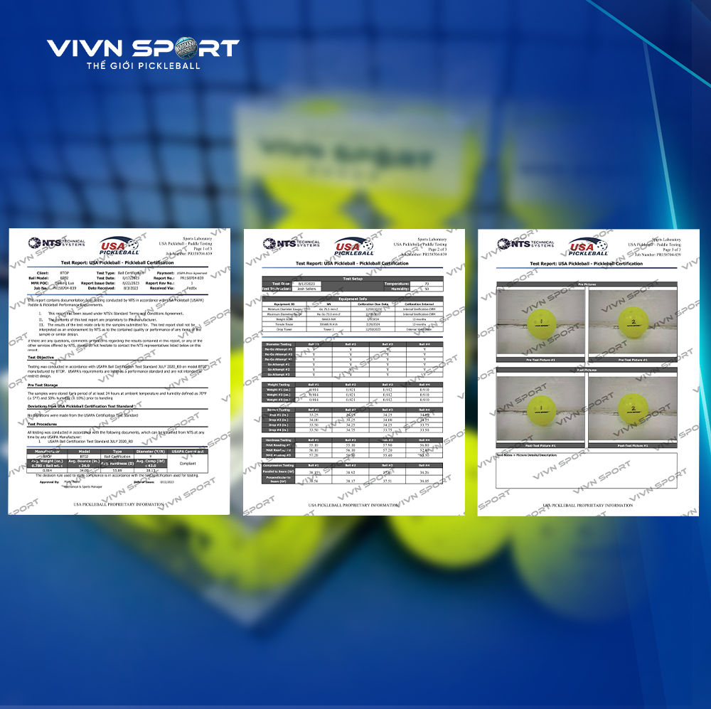 Chứng nhận USAPA Bóng chơi Pickleball